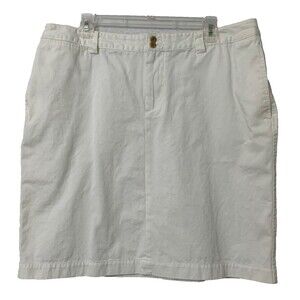 Lauren Ralph Lauren Skirt Women Size 16W White Cotton Pencil Cargo Vacation VTG
